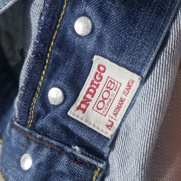 Armani Jeans Indigo Series 008 Mens Blue Button Fly Regular Jeans Size 36x32 - Picture 12 of 16